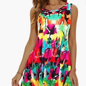 Summer Casual for Women Swing Sun Dress Beach Swimsuit   Tshirt Dresses